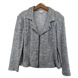 Christopher & Banks Womens Blazer Sz L Gray Confetti Sprinkles MultiColor Knit